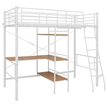 BIGTO - Struttura per letto a castello con struttura in metallo, per camera da letto, 90 x 200 cm, colore: Bianco