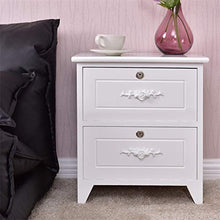 LICHUAN Tavolino da comodino in legno massello elegante con 2 cassetti, mobili per camera da letto, comodino, facile da montare.