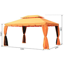 Outsunny Gazebo di Lusso Tendone da Giardino con Tettoia Idrorepellente 3x4m