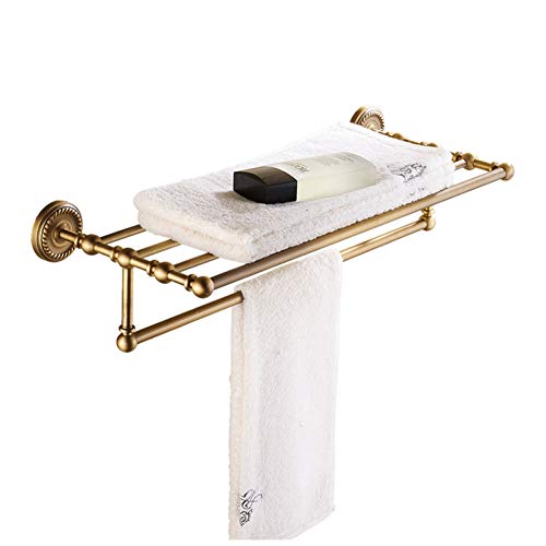 LCBLC Portasciugamani da Bagno in Ottone Antico Portasciugamani da Bagno Accessori per Mensole A Doppio Asciugamano