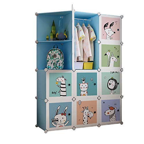 Locker 10-Porte Armadio Armadio Hanging Rimovibili di Plastica D'angolo Scaffali Abbigliamento Home Camera Dormitorio Blu 111X47X147CM MUMUJIN