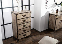 MASSIVMOEBEL24.DE Tokyo #203 Cassettiera in Legno di Mango e Ferro - Laccato/Marrone 67x40x114