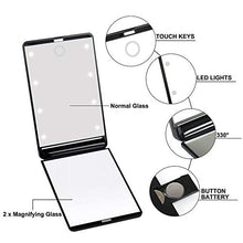 Specchio per il Trucco Portatile a LED Illuminato Pieghevole Rotondo Rotondo di ingrandimento d'Ingrandimento Anello di Bellezza Anello di Bellezza Photo Fill Light Piccolo Trucco specchi