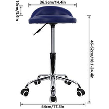 KKTONER Sgabello girevole con schienale in ecopelle Sgabello regolabile in altezza con ruote per la pittura Massaggio per tatuaggi SPA Sgabello da lavoro per negozio (Blu)