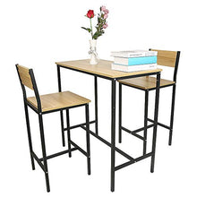 liangge Bar Set, Küchentisch Hohes Set, Bar Set of 1 Tisch + 2 Stühles mit Rückenlehne