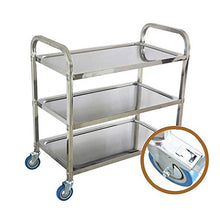 Carrello di Servizio per la Fornitura/Carrello con Ruote in Acciaio Inossidabile a 3 Strati, Silenzioso e indossabile, Rimovibile, Adatto per la ristorazione in Hotel/Attrezzature mediche/Carr