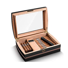 YUTRD ZCJUX Glass Window Trasparente Cigar Box - igrometro e umidificatore Transparent Glass Window Cigar Box Valigia Cigar Box Portatile