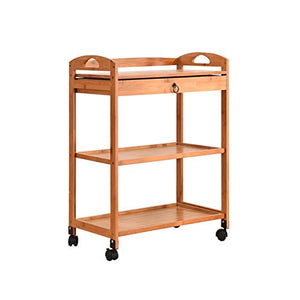 Quattro Ruote portatile strumento di archiviazione Carrello Passeggino for ripiani, carrello mobile in legno conveniente soggiorno bagno carrello bellezza carrello, colore legno, 60X33X81CM Utility Ca