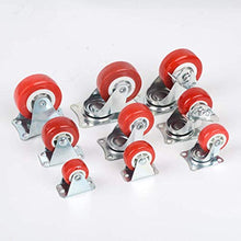 Rotelle 10pcs Rotelle Piccole in Poliuretano Rotelle 1"1,5" 2"Rotelle girevoli Ruote Rosse per mobili Rotella Mute Ruote universali per Piccoli carrelli Sedie