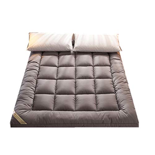 Zidao 100% Cotone Materasso futon, Giapponese Tappetino Alberi Traspirante Piano Notte Tatami Mat shikibuton Crema,Grigio,0.9 * 1.9
