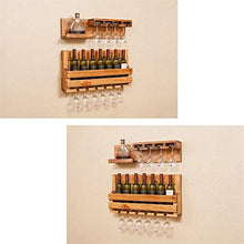 Classico Vino mensola montaggio a parete di legno di pino Unità scaffali galleggiante bottiglia di vino Rack |Mensola del supporto del calice del vino Holder Hanging Wine Glass ripiano controsoffitto