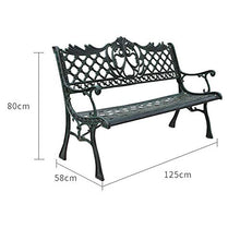Panca da Esterno In Ghisa Panca da Terrazza da Giardino,Tempo Libero Con Schienale E Braccioli Panchina del Parco Seduta In Metallo，Utilizzato Per Banchi D'ingresso Per Mobili da Giardino,1102 Libbr