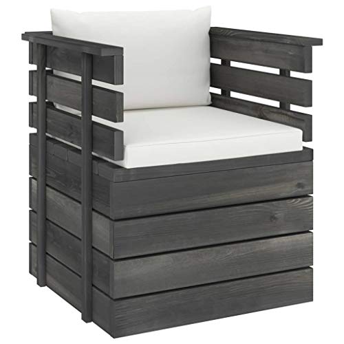 vidaXL Poltrona da Giardino con Cuscini in Legno di Pino