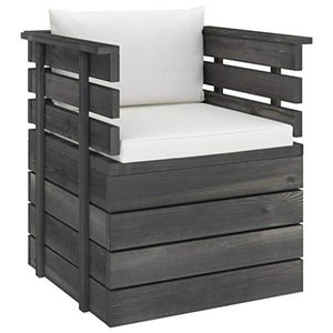 vidaXL Poltrona da Giardino con Cuscini in Legno di Pino