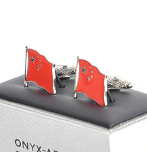 Onyx-Art Cufflinks - China Flag - Chinese Flying Flag