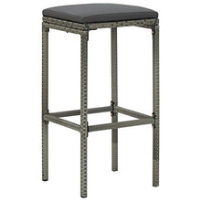 FAMIROSA Set da Bar da Giardino 5 pz con Cuscini in Polyrattan Grigio-4915