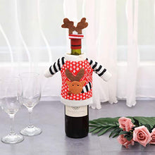 LIOOBO Sacchetto di Copertura per Bottiglia di Natale 3 Pezzi Carino Copricapo di Maglioni di Vino Lavorato a Maglia Renna con Cappello per brutti Decorazioni per Feste di Natale