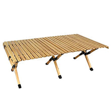 Tavolo Pieghevole da Esterno, Rotolo di Uova Barbecue da Campeggio per Picnic Tavolo da Pranzo per La Casa Scrivania Tavolo da Picnic per Barbecue in Legno Massello,120 * 60 * 45cm