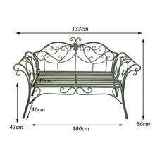 Panca da Giardino in Metallo, Panca Doppia per Sedia in Ferro Battuto Country, Sedia per Il Tempo Libero con Decorazione da Cortile da Giardino, Panchina da Giardino con Schienale