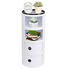Componibile,Mobile Bagno 4 Strati Componibile,Contenitore di Stoccaggio Porta Scorrevole di Forma Rotonda per la Casa,Bianco,32 * 76cm