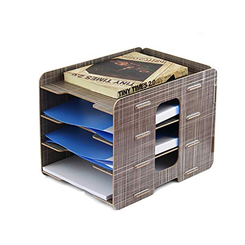 Schedario Classificatore Verticale Schedario, Classificatore Da Tavolo In Legno, 4 Strati Di Articoli Per Ufficio Creativi, Cartella Della Scatola Di Immagazzinaggio Di Libri A Più Strati, Per Uso Uff