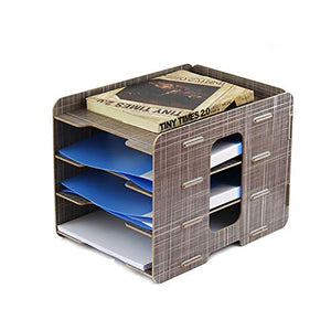 Schedario Classificatore Verticale Schedario, Classificatore Da Tavolo In Legno, 4 Strati Di Articoli Per Ufficio Creativi, Cartella Della Scatola Di Immagazzinaggio Di Libri A Più Strati, Per Uso Uff