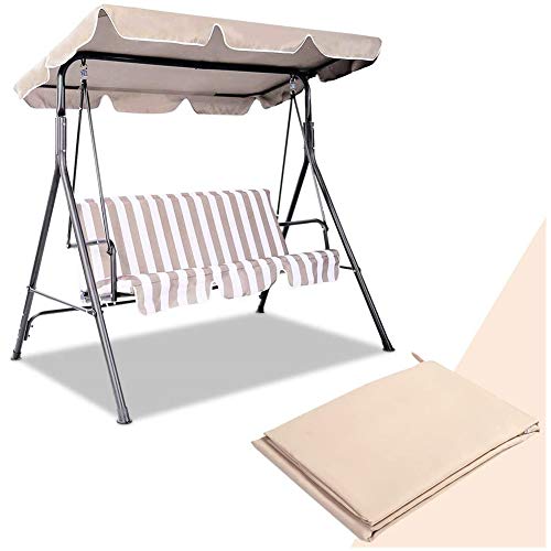 YFFS Dondoli Coperti, Sedia da Giardino Resistente alla Pioggia Sostituire Il Parasole della Copertura Superiore, Adatto per Ombrellone Amaca da (escluso Altalena) (164 * 114 * 15 CM,Beige)