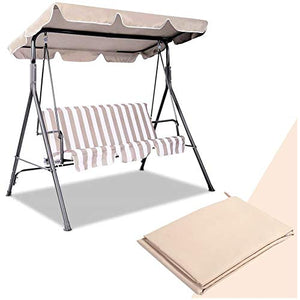 YFFS Dondoli Coperti, Sedia da Giardino Resistente alla Pioggia Sostituire Il Parasole della Copertura Superiore, Adatto per Ombrellone Amaca da (escluso Altalena) (164 * 114 * 15 CM,Beige)