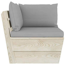 SKM Set Divani da Giardino su Pallet 6 pz con Cuscini Legno Abete (118.9kg) Grigio-3529