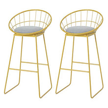 Sgabello da bar × 2, sgabello alto per uso domestico, poltrona lounge bar dell'hotel, con poggiapiedi e schienale, seduta comoda/A / 63CM