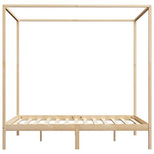 Lasamot Struttura Letto in Legno di Pino con 4 cassetti, Struttura a baldacchino per zanzariera, Staffa per Montante, Adatta per Materasso 180x200 cm (Materasso Non Incluso), Legna Leggera