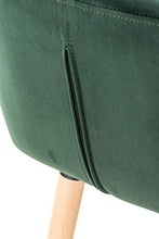 CLP Coppia di Sgabelli Bar Grant in Velluto Sfoderabile I Set 2 Sedie Alte Cucina in Legno con Cuscino Removibile, Colore:Verde