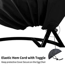 HSGAV Copertura Sedia Dondolo Impermeabili Rattan da Giardino Wicker Sedie Sospese Coperture Mobili Giardino per Sedia Altalena Esterni, 210D Oxford H190Xφ120cm (74,8x47,3 Pollici), Nero