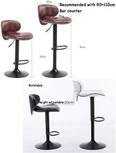 Bar Stool Cuoio 360 ° Girevole Sgabelli Sedia Pianale da Cucina Colazione Altezza Regolabile PU Sedile Posteriore Sgabelli sedie for Esterni in Similpelle/Acciaio Cromato poggiapiedi Café Base Metal