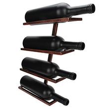 Omabeta Scaffale per Vino Rustico Installazione Facile Portabottiglie per Vino Stile Moderno Bancone per Sala da Pranzo(Inclined Wine Rack 4 Bottles of Bronze)