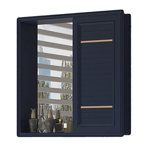 Armadietti a specchio da Bagno Armadietto dei medicinali a Parete Specchio Impermeabile con mensola Specchio per Il Trucco della Ragazza (Color : Blue, Size : 60 * 12.5 * 70cm)