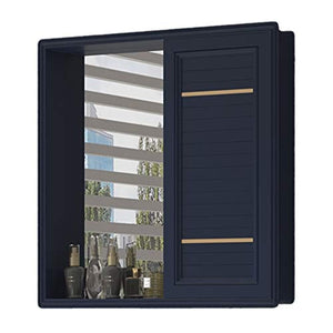 Armadietti a specchio da Bagno Armadietto dei medicinali a Parete Specchio Impermeabile con mensola Specchio per Il Trucco della Ragazza (Color : Blue, Size : 60 * 12.5 * 70cm)