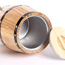 HWhome Verticale Botti di Rovere per Vino Rosso Botte di Invecchiamento 3L in Rovere, Botte di Vino Verticale con Rivestimento in Acciaio Inossidabile per Birra alla Spina, Whisky