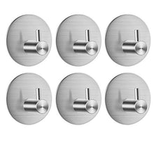Ganci Adesivi Portasciugamani Gancio Adesivo Impermeabile in Acciaio Inox Ganci a Parete Appendini per Appendere Accappatoio Asciugamano Cappotti per Bagno Cucina, Base tonda, Adesivo 3M, 6 pezzi