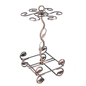 Cremagliera Del Vino Del Metallo Cremagliera Del Vino Creativa Portabottiglie In Piedi - Porta Bottiglie E Vetro, Può Contenere 2 Bottiglie Di Vino E 6 Bicchieri Da Vino