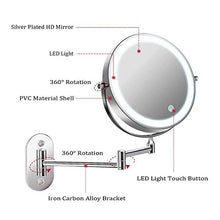 HGXC Specchio da Barba a Parete con Specchio da Bagno con ingrandimento 1X / 10X, 360 °; Girevole, Alimentato da 4 batterie AAA