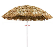 Si.trade s.r.l. Ombrellone Spiaggia in Paglia Tropicale Stile Hawaii Rafia Sintetica Ecrù Chiaro 190 cm - 43955