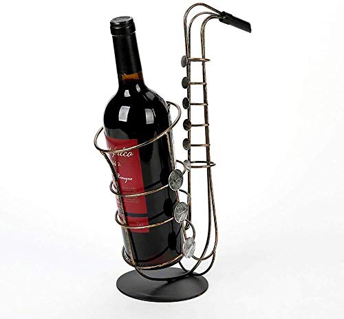 Cremagliera Del Vino Del Metallo Porta Bottiglie E Vetro Portabottiglie Per Vino- Decorazioni Per La Casa Mestieri, Può Contenere 1 Bottiglia Di Vino Rosso
