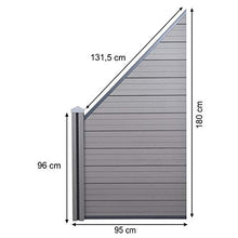 Mendler Pannello supplementare frangivento Obliquo SX Privacy Sarthe WPC 98cm Grigio