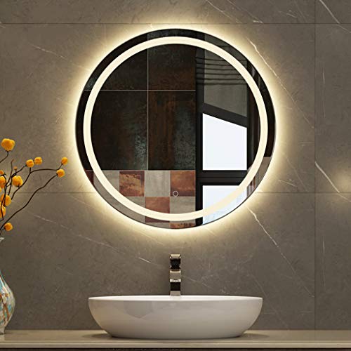 Specchio da Parete a Specchio per Bagno, Specchio da 5 mm, con Luce a LED e sensore Touch Pad a smistamento, Senza Bordo