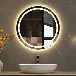 Specchio da Parete a Specchio per Bagno, Specchio da 5 mm, con Luce a LED e sensore Touch Pad a smistamento, Senza Bordo