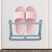 Tarente Pantofole in plastica a Doppio Strato Pantofole autoadesive Holder Rack Organizer (Blu)