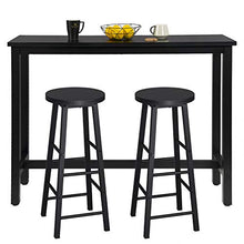 WOLTU Tavolo da Bar con 2 Sgabelli Alti Set Mobili da Bar Rettangolare Bancone per Cucina in Acciaio Legno BT30sz+BH130sz-2