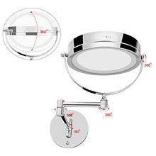 Himimi Specchio cosmetico con Illuminazione a LED, cosmetico da Parete, Specchio ingranditore compartimento 1x / 5X - 360 ° Orizzontale orientabile e Verticale