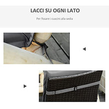 Outsunny Set 2 Pezzi Cuscino per Sedia da Giardino con Schienalein Alto in Poliestere, Grigio Scuro, 100 x 48cm